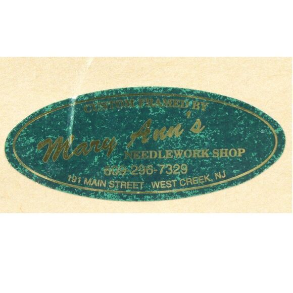 Vintage Needlepoint Hummingbirds Pink Flowers Embroidery Framed Art Signed 1996 - Picture 5 of 6